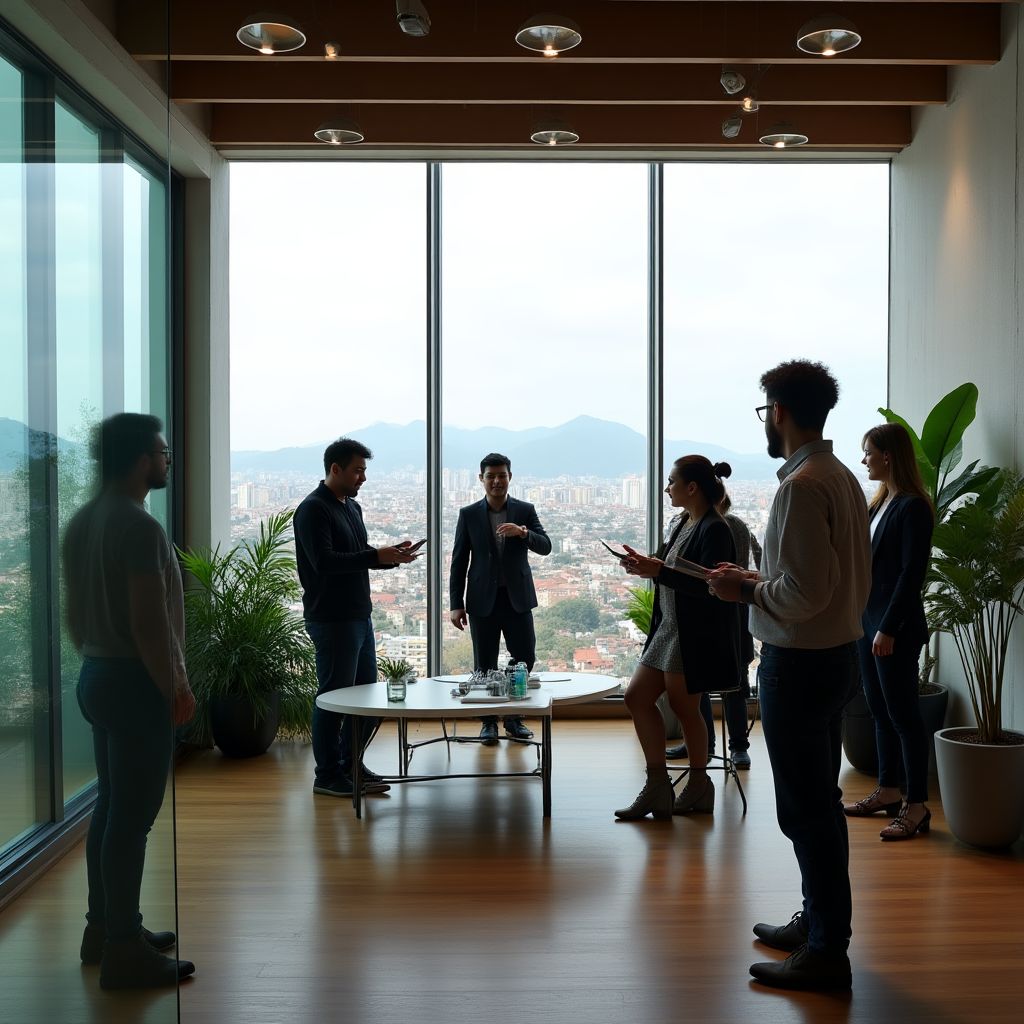 Equipo de InverColombia en oficina principal de Bogotá